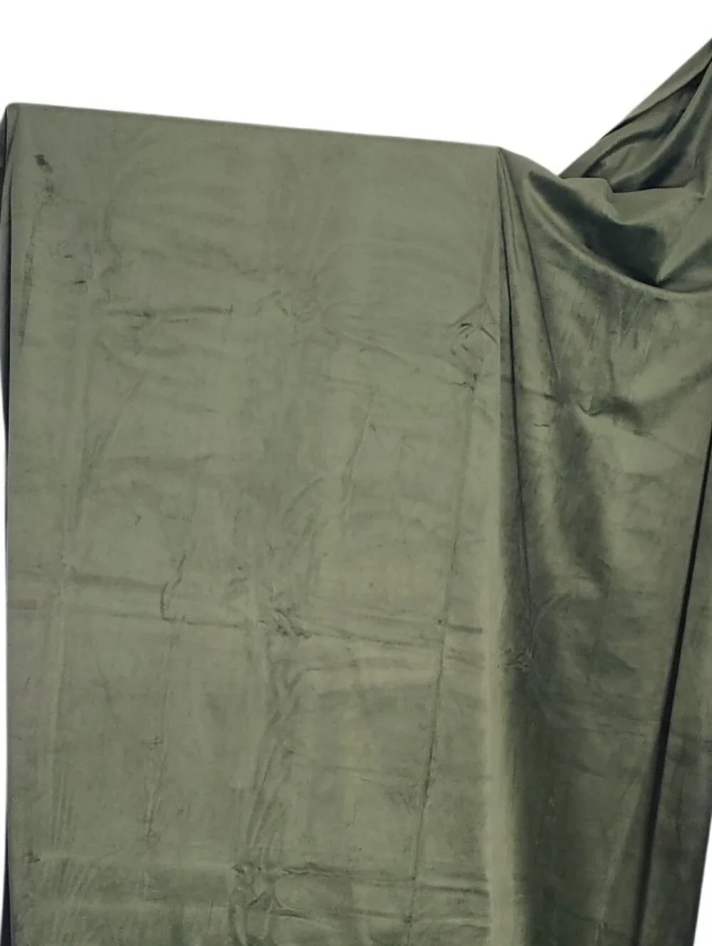 Olive Green Cotton Velvet Full Length Curtain Panels 75